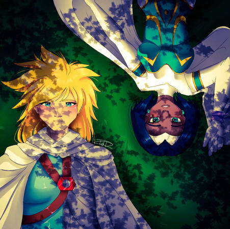 Halfbody 2 personnages (Danaël et Jadina des Légendaires)